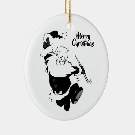"DANCING SANTA" CHRISTMAS ORNANAS KERAMIK ORNAMENT (Rechts)