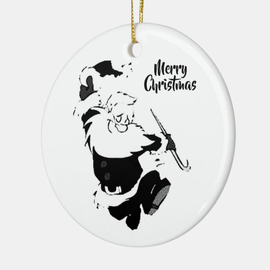 "DANCING SANTA" CHRISTMAS ORNANAS KERAMIK ORNAMENT (Links)