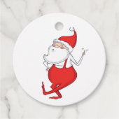 Dancing Santa Claus Weihnachtsgeschenk Tag Geschenkanhänger (Vorderseite)