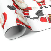 "Dancing Santa"-Umschlagpapier Geschenkpapier (Rolleneckpunkt)