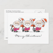 Dancing Santas Postcard Feiertagspostkarte (Vorne/Hinten)