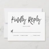 Dancing Script Wedding Minimal Repair Card RSVP Karte (Vorderseite)