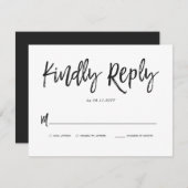 Dancing Script Wedding Minimal Repair Card RSVP Karte (Vorne/Hinten)