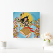Dancing Shiva Clock Quadratische Wanduhr (Zuhause)