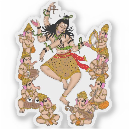 Dancing Shiva Sticker (Vorderseite)