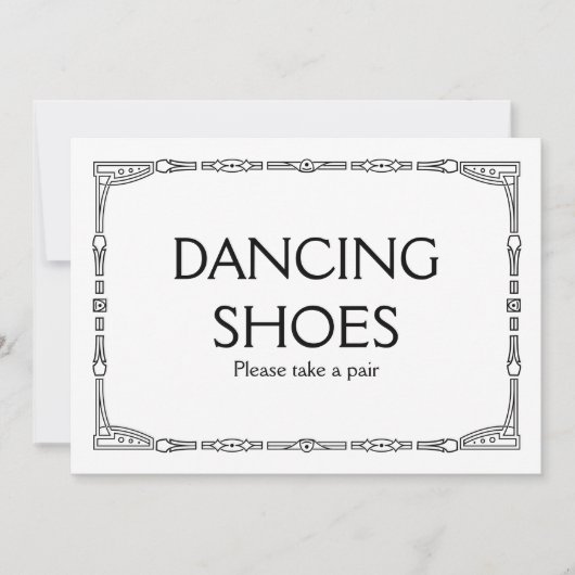 "Dancing Shoes" Art Deco Style Hochzeitszeichen Einladung (Vorderseite)