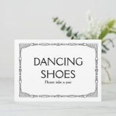 "Dancing Shoes" Art Deco Style Hochzeitszeichen Einladung (Stehend Vorderseite)