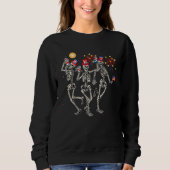 Dancing Skeleton 4th of July American Flag Skellie Sweatshirt (Vorderseite)