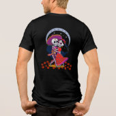 Dancing Skeleton Couple in Mexican Hats Tri-Blend Shirt (Rückseite)