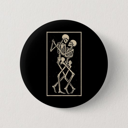 Dancing Skeleton Couple - Romantisches gotisches H Button (Vorderseite)