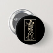 Dancing Skeleton Couple - Romantisches gotisches H Button (Vorne & Hinten)
