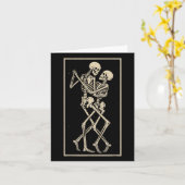 Dancing Skeleton Couple - Romantisches gotisches H Karte (Gelbe Blume)
