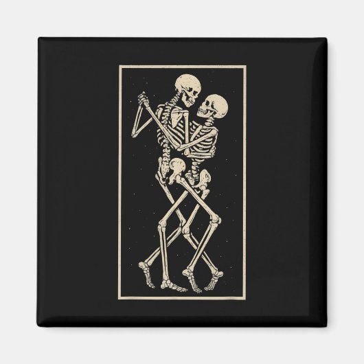 Dancing Skeleton Couple - Romantisches gotisches H Magnet (Vorne)