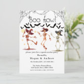 Dancing Skeleton Cowboy Halloween Hat Einladung (Stehend Vorderseite)