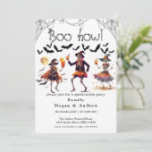 Dancing Skeleton Cowboy Halloween Hat Einladung (Stehend Vorderseite)