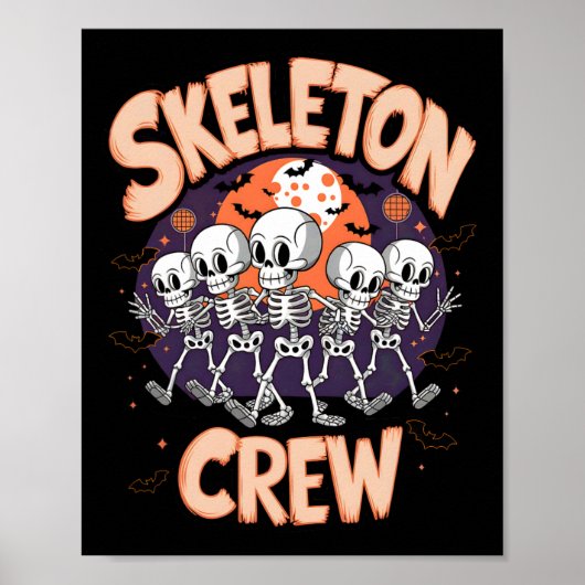 Dancing Skeleton Crew Halloween-Party Spaß Spooky  Poster (Vorne)