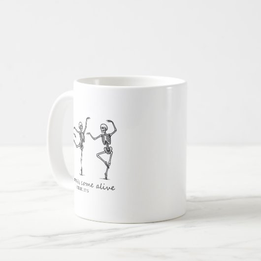 Dancing Skeleton Dry Bones Come Alive Christian Ha Kaffeetasse (Vorderseite Links)