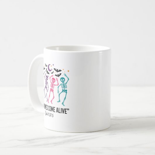 Dancing Skeleton Dry Bones Come Alive Christian Ha Kaffeetasse (Vorderseite Links)