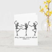 Dancing Skeleton Dry Bones Come Alive Christian Ha Karte (Gelbe Blume)