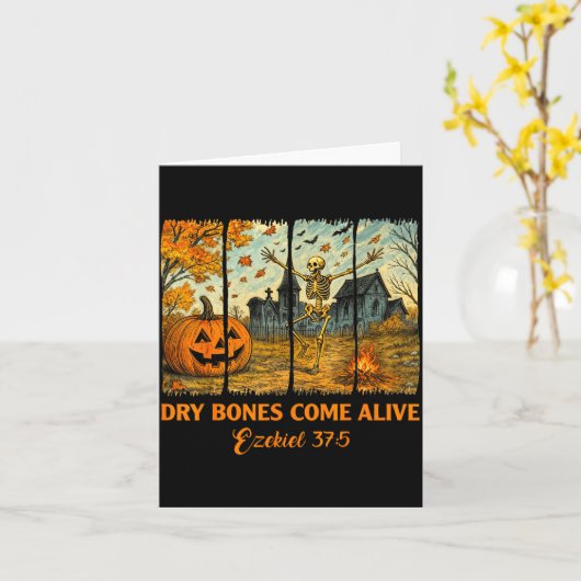 Dancing Skeleton Dry Bones Come Alive Christian Ha Karte (Gelbe Blume)