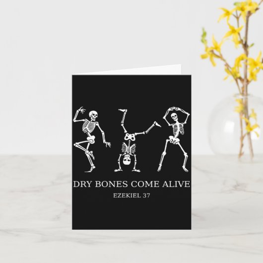 Dancing Skeleton Dry Bones Come Alive Christian Ha Karte (Gelbe Blume)