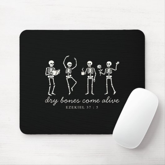 Dancing Skeleton Dry Bones Come Alive Christian Ha Mousepad (Mit Mouse)