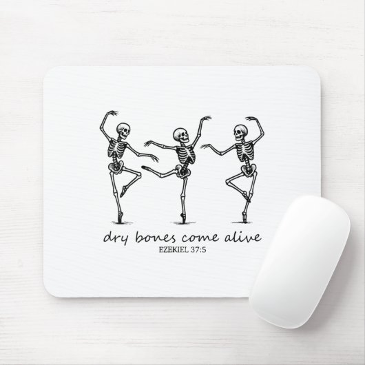 Dancing Skeleton Dry Bones Come Alive Christian Ha Mousepad (Mit Mouse)