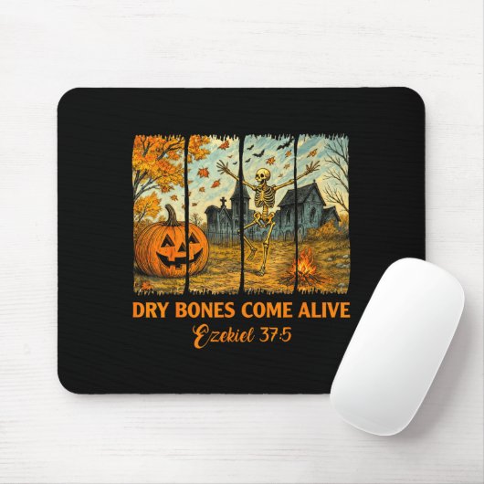 Dancing Skeleton Dry Bones Come Alive Christian Ha Mousepad (Mit Mouse)