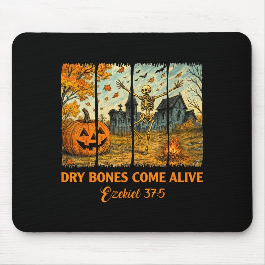 Dancing Skeleton Dry Bones Come Alive Christian Ha Mousepad (Vorne)