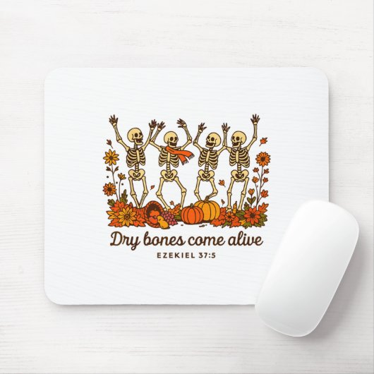 Dancing Skeleton Dry Bones Come Alive Christian Ha Mousepad (Mit Mouse)