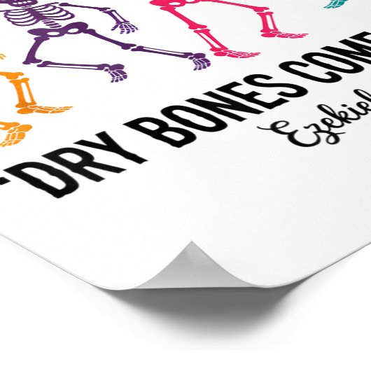 Dancing Skeleton Dry Bones Come Alive Christian Ha Poster (Ecke)