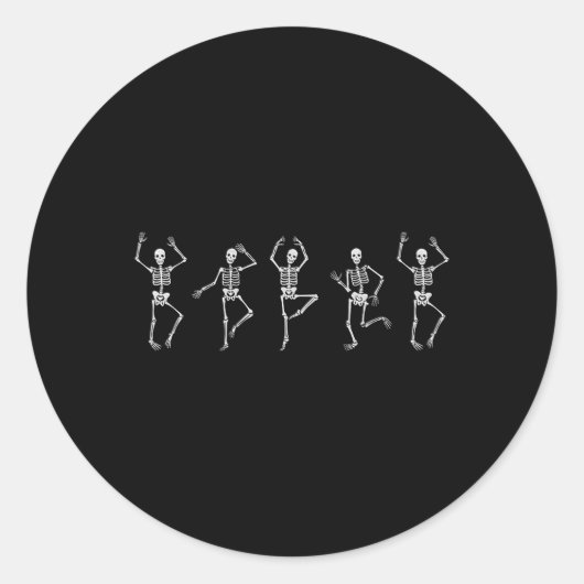 Dancing Skeleton Funny Halloween Kostüm Skull Dan Runder Aufkleber (Vorderseite)