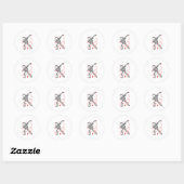 Dancing Skeleton Funny Halloween Runder Aufkleber (Blatt)