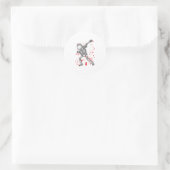 Dancing Skeleton Funny Halloween Runder Aufkleber (Tasche)