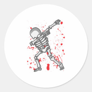 Dancing Skeleton Funny Halloween Runder Aufkleber