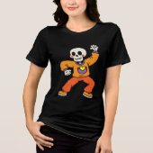 Dancing Skeleton Funny Halloween Skull T - Shirt (Vorderseite)