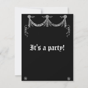Dancing Skeleton Garland Goth Wedding Einladung