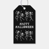 Dancing Skeleton Gold Glitzer Halloween Vielen Dan Geschenkanhänger (Rückseite)