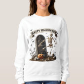 Dancing Skeleton Halloween Design Sweatshirt (Vorderseite)