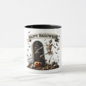 Dancing Skeleton Halloween Design Tasse (Zentrum)