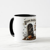Dancing Skeleton Halloween Design Tasse (Vorderseite Links)