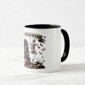 Dancing Skeleton Halloween Design Tasse (VorderseiteRechts)