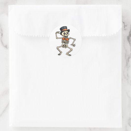 Dancing Skeleton Halloween Sticker  (Tasche)