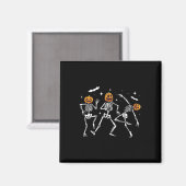 Dancing Skeleton Pumpkin Halloween Magnet (Vorderseite/Rückseite)