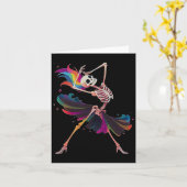 Dancing Skeleton Rainbow Llerina Halloween Karte (Gelbe Blume)