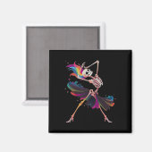 Dancing Skeleton Rainbow Llerina Halloween Magnet (Vorderseite/Rückseite)