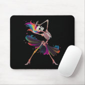 Dancing Skeleton Rainbow Llerina Halloween Mousepad (Mit Mouse)