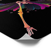 Dancing Skeleton Rainbow Llerina Halloween Poster (Ecke)