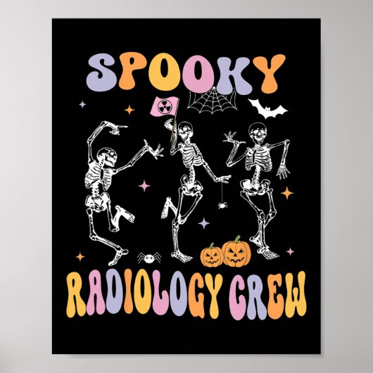 Dancing Skeleton Spooky Radiology Crew Röntgen Tec Poster (Vorne)