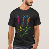 Dancing Skeleton spukhaftes, seltsames Halloween T-Shirt (Vorderseite)